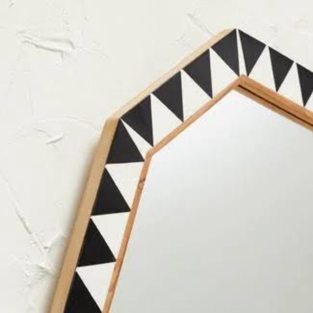 Opalhouse Geometric Black and White Wall Mirror - Picture 3 of 3